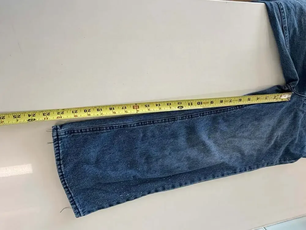 Justice Girls Wide Leg Jeans with Rhinestuds Size 8